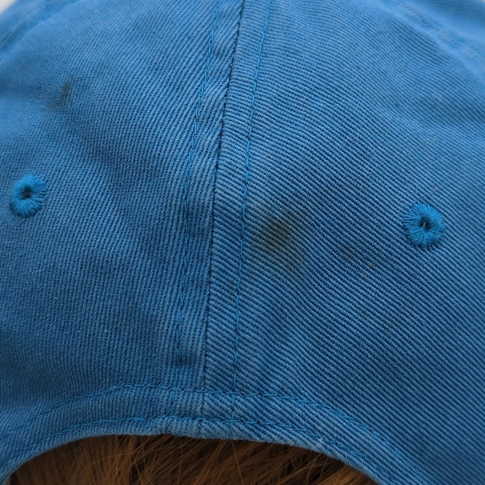The North Face Hat Cap Horizontal Spell Out Logo Unisex Blue One Size Adjustable - Picture 7 of 16